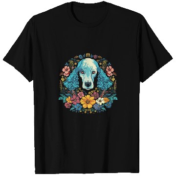 Discover Poodle Dog with Flowers T-Shirts