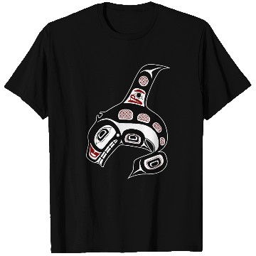 Discover Red Black White Haida Whale Native Art T-Shirts
