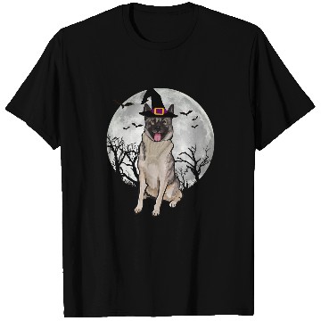 Discover Scary Norwegian Elkhound Dog Witch Hat Halloween T-Shirts