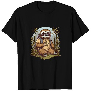 Discover Sloth Hiking And Camping Design T-Shirts