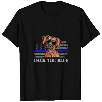 Discover Rhodesian Ridgeback Thin Blue Line Flag Police Dog T-Shirts