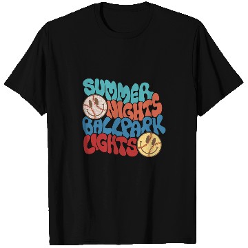 Discover summer nights and ballpark lights baseball softball game day T-Shirts