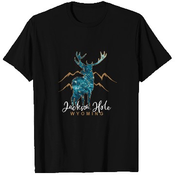 Discover Jackson Hole Wyoming USA Elk Mountains Vacation Souvenir T-Shirts