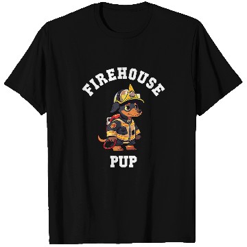 Discover Miniature Pinscher Firehouse Pup Funny Dog Firefighter T-Shirts