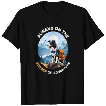 Discover Hiking Dog Border Collie Adventure Mountain Explorer T-Shirts