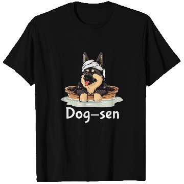 Discover German Shepherd Dogsen Funny Dog Hot Spring T-Shirts