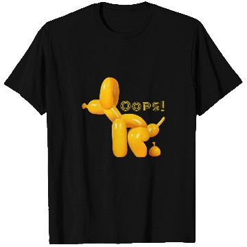Discover Oops Pop Art Balloon Dog Pooping T-Shirts