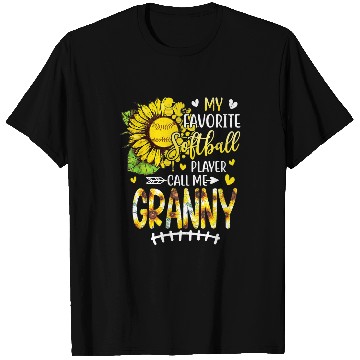 Discover My Favorite Softball Player Call Me Granny Sunflower T-Shirts