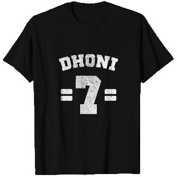 Discover Indian Cricketer Dhoni 7 Back Print Only Cricket Lover Fan T-Shirts