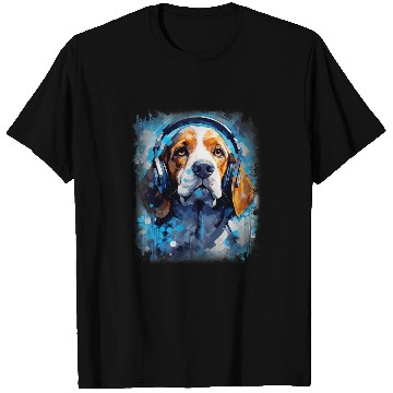 Discover Rave EDM Beagle Dog Headphone T-Shirts
