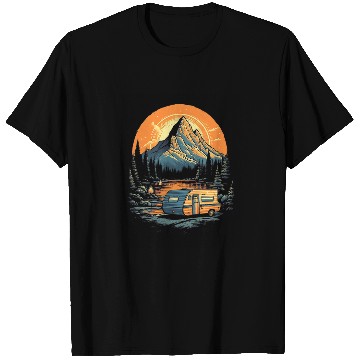 Discover Teardrop Trailer RV Camping Camper Tiny House Mountain 2 T-Shirts