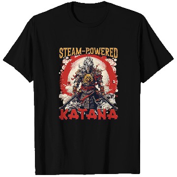 Discover SteamPowered Katana Steampunk Fantasy Lovers Art Samurai T-Shirts