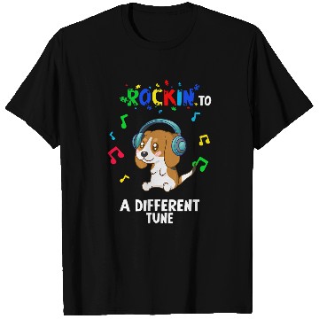 Discover Rockin to a Different Tune Autism Warrior 23 T-Shirts