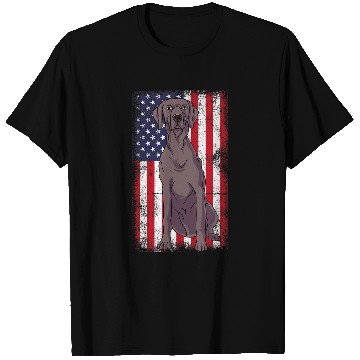 Discover Weimaraner USA Flag T-Shirts