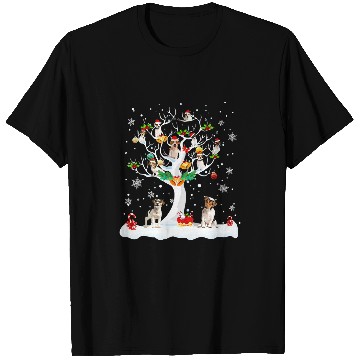 Discover Jack Russel Christmas On Winter Tree Dog Lover Pajamas T-Shirts