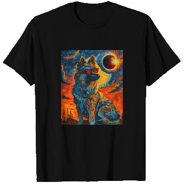 Discover Total Solar Eclipse Norwegian Elkhound Dog T-Shirts