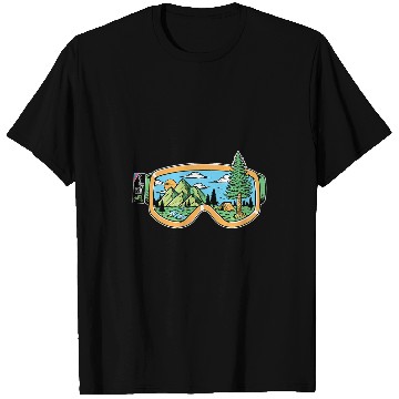 Discover Ski Goggles Pop Art Mountain Adventure T-Shirts