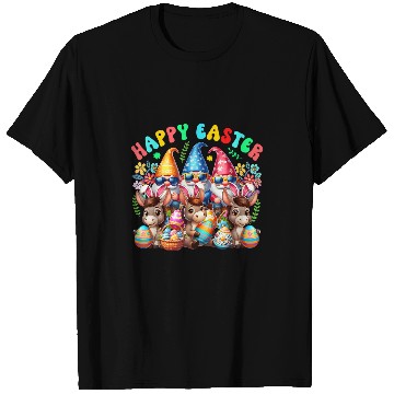 Discover Happy Easter Squad Three Gnomes Bunny Donkeys Hunting Eggs T-Shirts