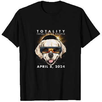 Discover Solar Eclipse 2024 Golden Retriever Dog T-Shirts