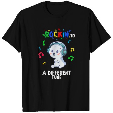 Discover Rockin to a Different Tune Autism Warrior T-Shirts