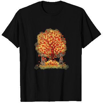 Discover Weimaraner Under Maple Tree Fall Pumpkin Dogs T-Shirts