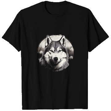 Discover Siberian Husky Full Moon Dog Lovers T-Shirts