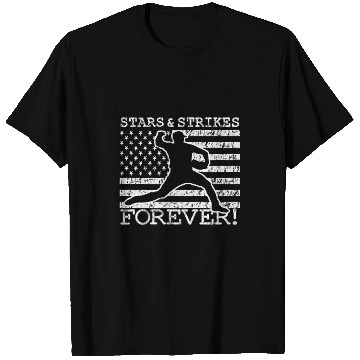 Discover Stars and Strikes Forever Baseball Pitcher American Flag T-Shirts