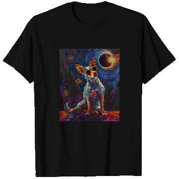 Discover Total Solar Eclipse Blue Heeler Dog 1 T-Shirts