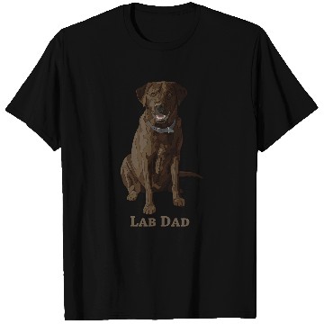 Discover Lab Dad Chocolate Labrador Retriever Dog Lover Gift T-Shirts
