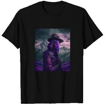 Discover Purple Violet Plague Doctor Standing On Mountain Cool Art T-Shirts