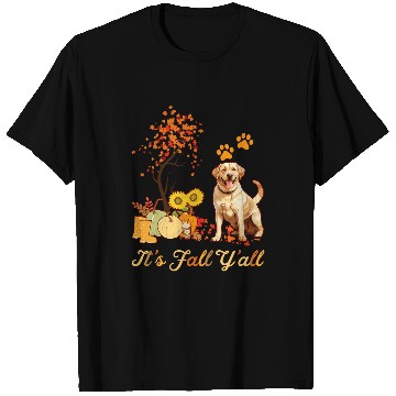 Discover Labrador Retriever Fall Autumn Leaf Maple Tree Thanksgiving T-Shirts