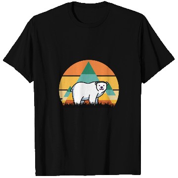 Discover Polar Bear 2Antarctica Bear Retro Sunset T-Shirts