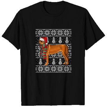 Discover Santa Hat xmass Rhodesian Ridgeback Ugly Christmas 1 T-Shirts
