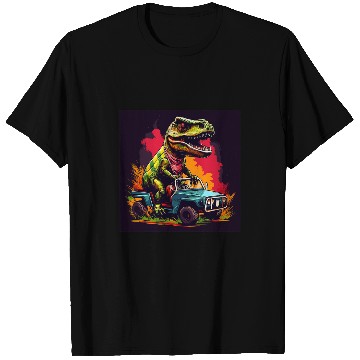 Discover T Rexs Dinosaur Driving A Car T-Shirts