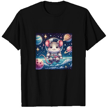 Discover Kawaii Mouse in Space Cute Astronaut Mouse T-Shirts