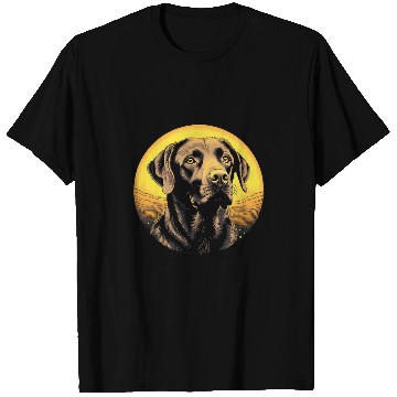 Discover Labrador Retriever With Full Moon Dog Lovers T-Shirts