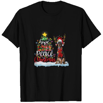 Discover Miniature Pinscher Santa Hat Christmas Light T-Shirts