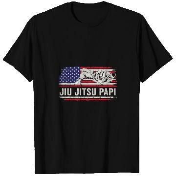 Discover Jiu jitsu MMA or BJJ vintages USA flag art PAPI T-Shirts