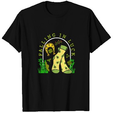 Discover St  Patricks Day Falling In Luck Horse Shoe Socks nurses Tee T-Shirts