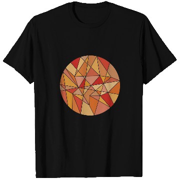 Discover Round colorful circle with triangles polygons art motif T-Shirts