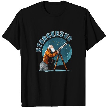 Discover Stargeezer Funny Stargazing Astronaut Astronomy Telescope 2 T-Shirts