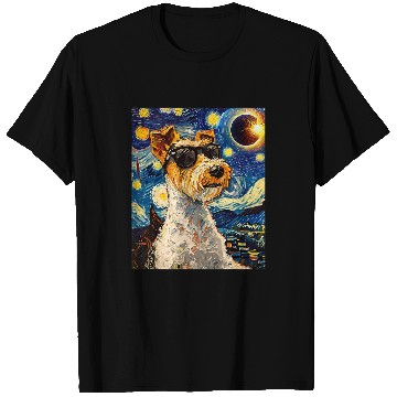 Discover Total Solar Eclipse Wire Hair Fox Terrier 4 T-Shirts