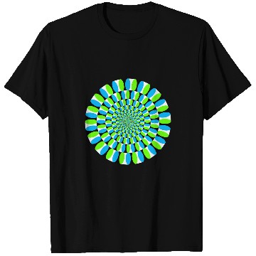 Discover Retro Trippy Optical Illusion Colorful Art Pattern teal T-Shirts