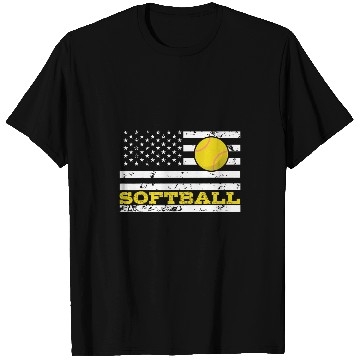Discover Patriotic Softball Team American Flag 3 T-Shirts
