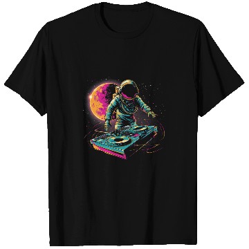 Discover Space Groove Astronaut DJ DJing in Space EDM Graphic 2 T-Shirts