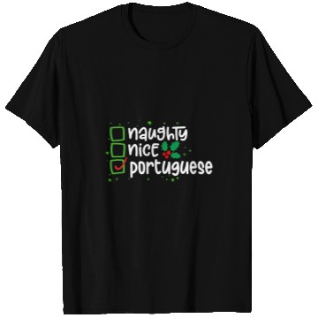 Discover Portuguese Christmas Santas Naughty or Nice List T-Shirts