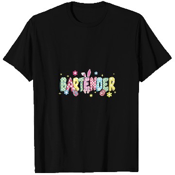 Discover Retro Groovy Bartender Bunny Ear Funny Easter Gifts T-Shirts