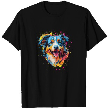 Discover Splash Art Australian Shepherd Aussie Lover T-Shirts