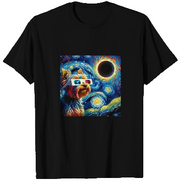 Discover Total Solar Eclipse 2024 Van Gogh Starry Night Yorkshire T-Shirts