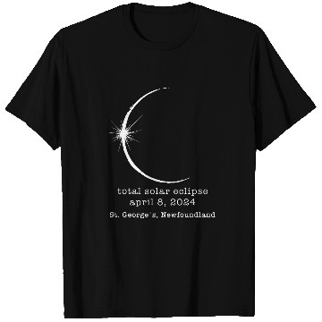 Discover ST GEORGES SOLAR TOTAL ECLIPSE APRIL 2024 Newfoundland T-Shirts